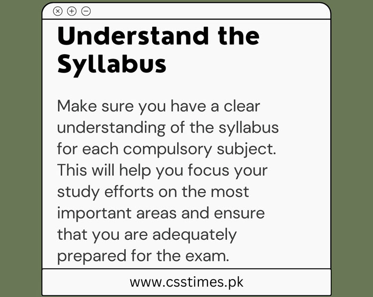 CSS Compulsory Subjects
