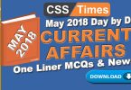 Day By Day Current Affairs May 2018
