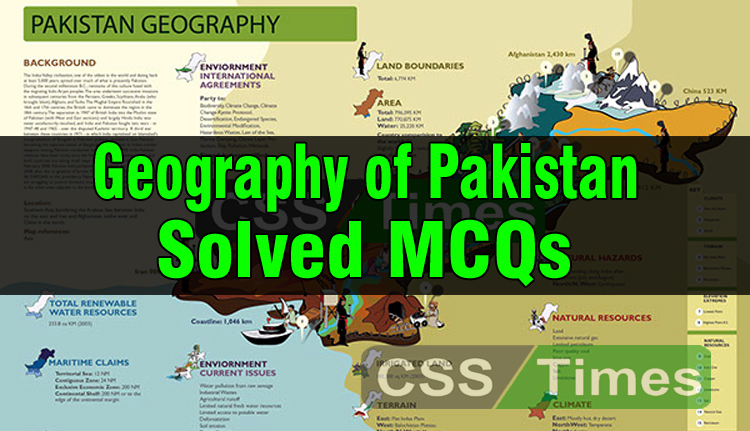 Geography of Pakistan Solved MCQs