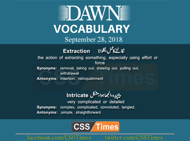 Dawn Words Vocabulary list for CSS