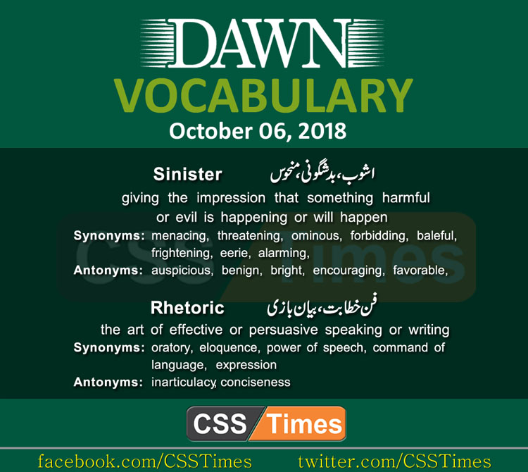 Daily Dawn News Vocabulary for CSS