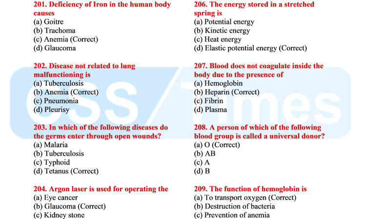 General (Everyday) Science Important Solved MCQs for Competitive Exams (Set III)