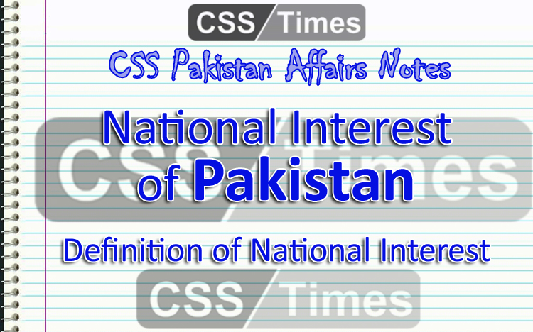 National Interest of Pakistan