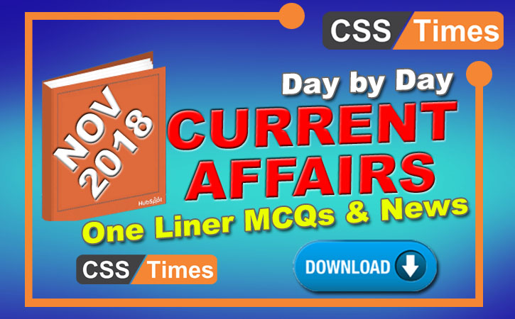Day by Day Current Affairs November 2018