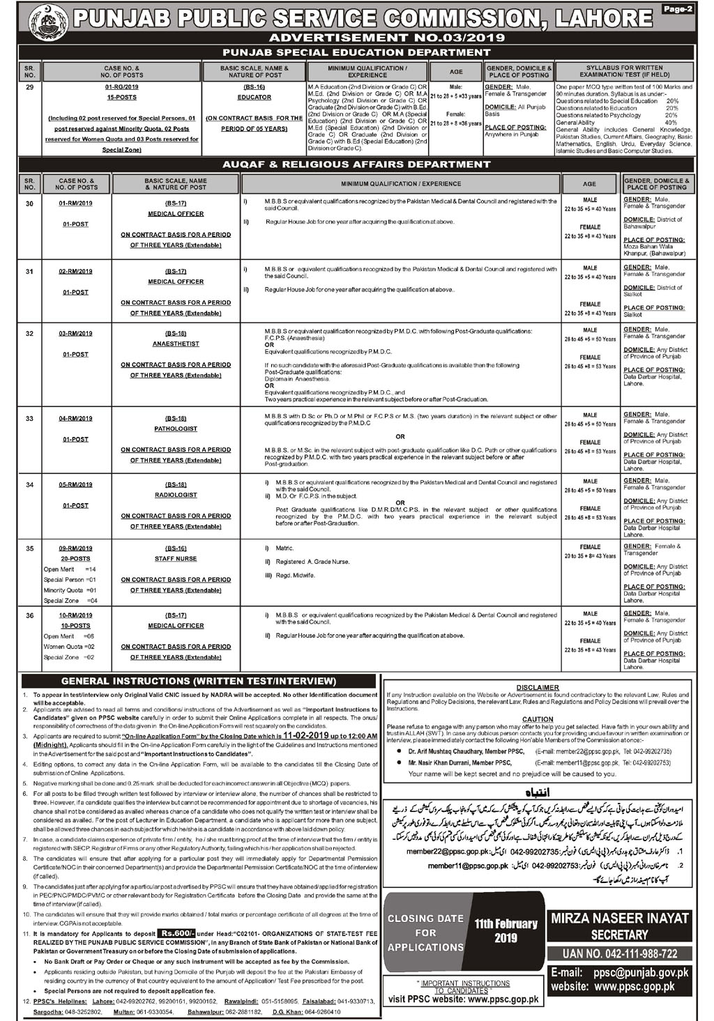 PPSC Jobs 2019 Punjab Public Service Commission Announced New Job Vacancies 1