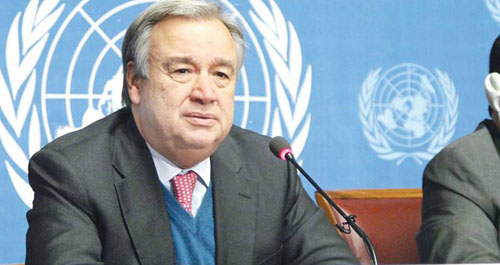 UN chief pushes for 2-state solution in talks with Palestinians