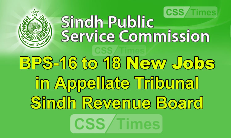 BPS-16 to 18 New Jobs in Appellate Tribunal Sindh Revenue Board
