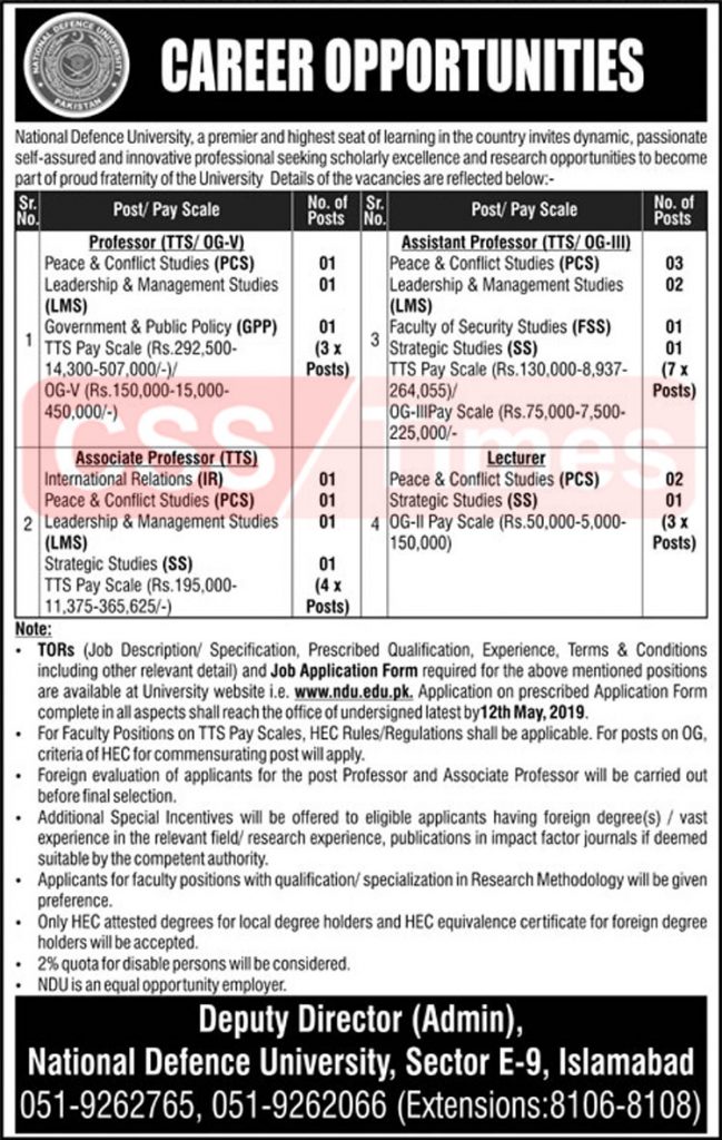 Career Opportunities in National Defence University