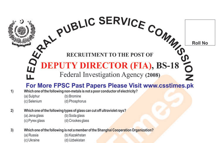 Deputy DIRECTOR FIA BS-18 Paper