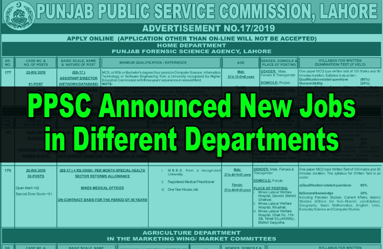 Punjab Public Service Commission Announced New Jobs in Different Departments