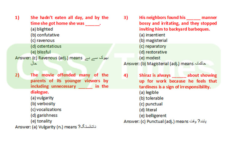 Sentence Completion, English Grammar for Competitive Exams