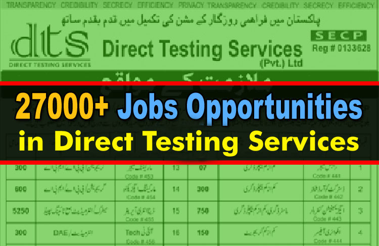 27000+ New Jobs Opportunities in Direct Testing Services