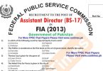 ASSISTANT RECTOR (FIA) BS-17, Federal Investigation Agency Paper 2013 (Complete)