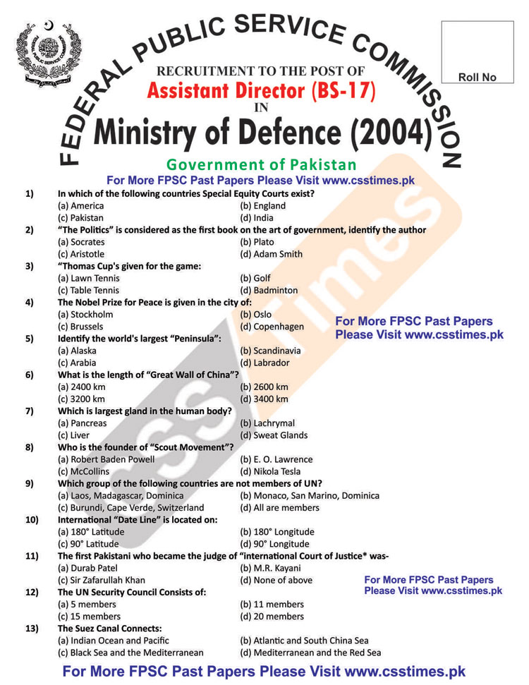 Assistant Director (MoD) Ministry of Defence Paper 2004