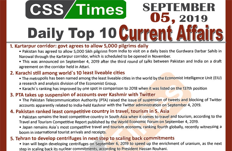 Day by Day Current Affairs (September 05, 2019) MCQs for CSS, PMS.JPG