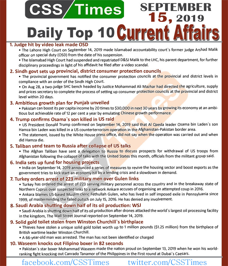 Check August 2019's Complete Day by Day Current Affairs Notes <ul class="lcp_catlist" id="lcp_instance_0"><li><a href="https://www.csstimes.pk/dawn-news-vocabulary-with-urdu-meaning-11-jan-2023/">Daily DAWN News Vocabulary with Urdu Meaning (11 Jan 2024)</a></li><li><a href="https://www.csstimes.pk/dawn-news-vocabulary-with-urdu-meaning-10-jan-2023/">Daily DAWN News Vocabulary with Urdu Meaning (10 Jan 2024)</a></li><li><a href="https://www.csstimes.pk/dawn-news-vocabulary-with-urdu-meaning-09-jan-2023/">Daily DAWN News Vocabulary with Urdu Meaning (09 Jan 2024)</a></li><li><a href="https://www.csstimes.pk/dawn-news-vocabulary-with-urdu-meaning-08-jan-2023/">Daily DAWN News Vocabulary with Urdu Meaning (08 Jan 2024)</a></li><li><a href="https://www.csstimes.pk/dawn-news-vocabulary-with-urdu-meaning-07-jan-2023/">Daily DAWN News Vocabulary with Urdu Meaning (07 Jan 2024)</a></li><li><a href="https://www.csstimes.pk/dawn-news-vocabulary-with-urdu-meaning-06-jan-2023/">Daily DAWN News Vocabulary with Urdu Meaning (06 Jan 2024)</a></li><li><a href="https://www.csstimes.pk/dawn-news-vocabulary-with-urdu-meaning-05-jan-2023/">Daily DAWN News Vocabulary with Urdu Meaning (05 Jan 2024)</a></li><li><a href="https://www.csstimes.pk/dawn-news-vocabulary-with-urdu-meaning-04-jan-2023/">Daily DAWN News Vocabulary with Urdu Meaning (04 Jan 2024)</a></li><li><a href="https://www.csstimes.pk/dawn-news-vocabulary-with-urdu-meaning-03-jan-2023/">Daily DAWN News Vocabulary with Urdu Meaning (03 Jan 2024)</a></li><li><a href="https://www.csstimes.pk/dawn-news-vocabulary-with-urdu-meaning-02-jan-2023/">Daily DAWN News Vocabulary with Urdu Meaning (02 Jan 2024)</a></li></ul><ul class='lcp_paginator'><li class='lcp_currentpage'>1</li><li><a href='https://www.csstimes.pk/current-affairs-mcqs-september-15/?lcp_page0=2#lcp_instance_0' title='2'>2</a></li><li><a href='https://www.csstimes.pk/current-affairs-mcqs-september-15/?lcp_page0=3#lcp_instance_0' title='3'>3</a></li><li><a href='https://www.csstimes.pk/current-affairs-mcqs-september-15/?lcp_page0=4#lcp_instance_0' title='4'>4</a></li><li><a href='https://www.csstimes.pk/current-affairs-mcqs-september-15/?lcp_page0=5#lcp_instance_0' title='5'>5</a></li><li><a href='https://www.csstimes.pk/current-affairs-mcqs-september-15/?lcp_page0=6#lcp_instance_0' title='6'>6</a></li><span class='lcp_elipsis'>...</span><li><a href='https://www.csstimes.pk/current-affairs-mcqs-september-15/?lcp_page0=500#lcp_instance_0' title='500'>500</a></li><li><a href='https://www.csstimes.pk/current-affairs-mcqs-september-15/?lcp_page0=2#lcp_instance_0' title='2' class='lcp_nextlink'>>></a></li></ul>