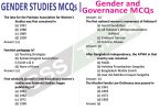 Gender Studies MCQs | (Gender and Governance MCQs)