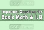 Important Questions for Basic Mathmatics MCQs & I.Q | General Knowledge MCQs