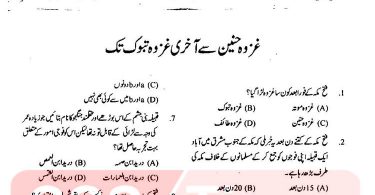 Islamiat MCQs Ghazwa e Hunain to Ghazwa e Tabook 1 copy