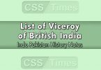 List of Viceroy of British India