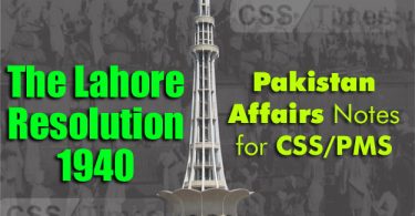 Pakistan Affairs Notes for CSS - PMS