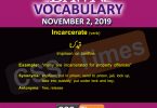 Daily English Vocabulary with Urdu Meaning (02 November 2019)