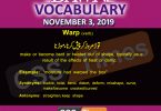 Daily English Vocabulary with Urdu Meaning (03 November 2019)