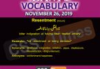 Daily English Vocabulary with Urdu Meaning (26 November 2019)