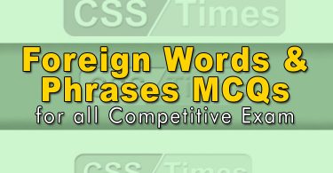 Foreign Words & Phrases MCQs