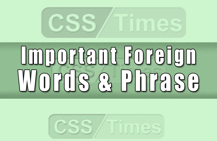 Important Foreign Words and Phrase