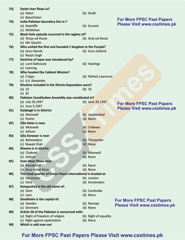 FBR Inspector Customs BS-16 Paper 2008 (FPSC FBR Past Papers)