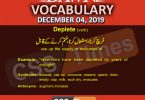 Daily English Vocabulary with Urdu Meaning (04 December 2019)