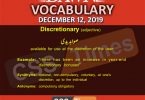 Daily English Vocabulary with Urdu Meaning (12 December 2019)