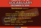 Daily English Vocabulary with Urdu Meaning (13 December 2019)
