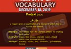 Daily English Vocabulary with Urdu Meaning (18 December 2019)