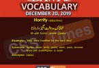 Daily English Vocabulary with Urdu Meaning (20 December 2019)