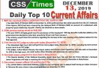 Day by Day Current Affairs (December 13 2019) MCQs for CSS, PMS.JPG