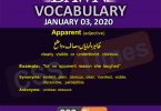 Daily English Vocabulary with Urdu Meaning (03 January 2020)