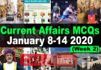 Current Affairs MCQs January 8-14 2020 (Week 2)