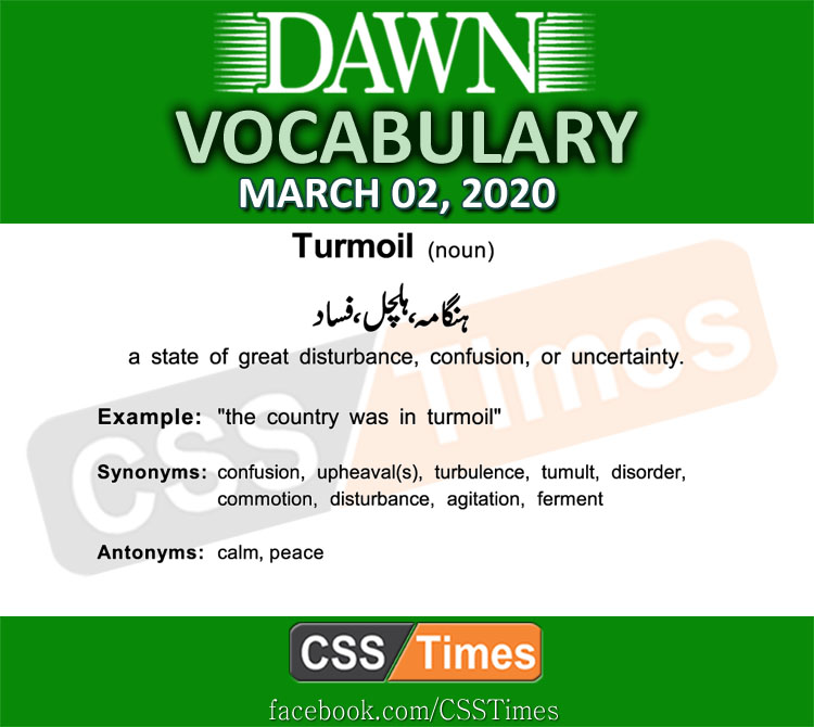Daily DAWN News Vocabulary with Urdu Meaning (02 March 2020)