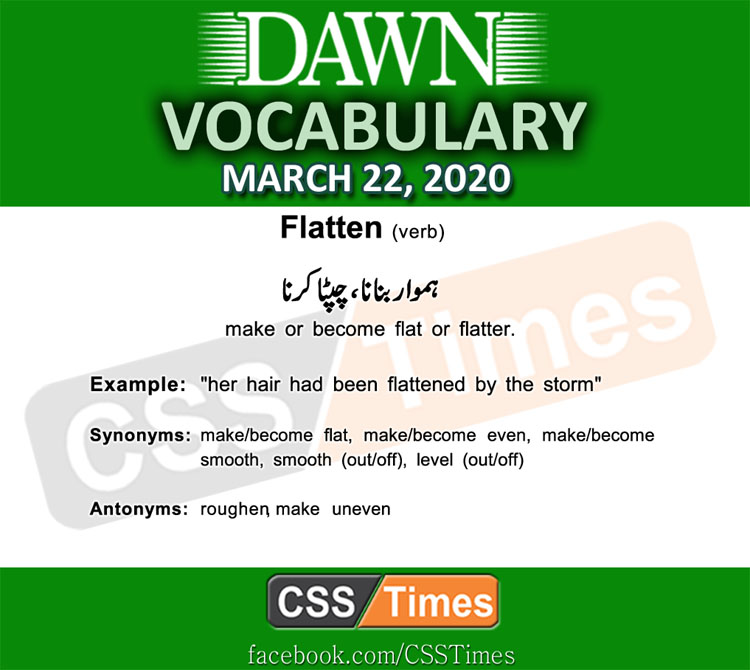 Daily DAWN News Vocabulary with Urdu Meaning (22 March 2020)