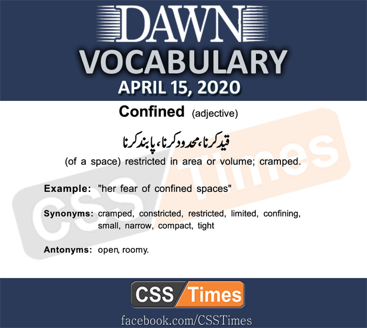 Daily DAWN News Vocabulary with Urdu Meaning (15 April 2020)