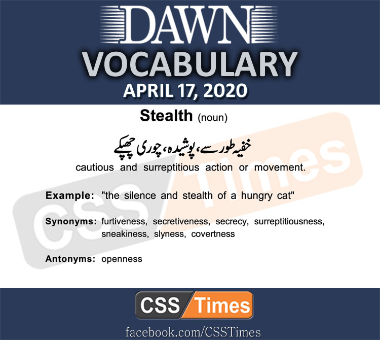 Daily DAWN News Vocabulary with Urdu Meaning (17 April 2020)