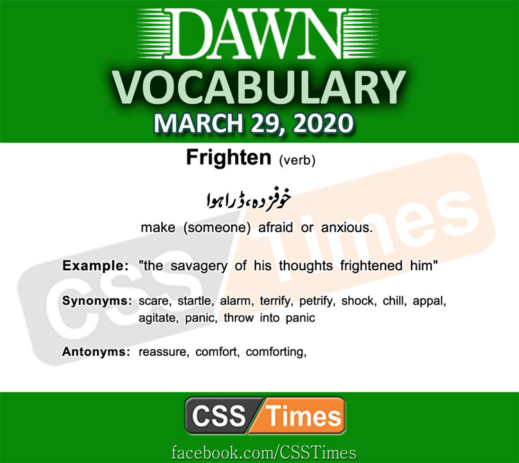 Daily DAWN News Vocabulary with Urdu Meaning (29 March 2020)