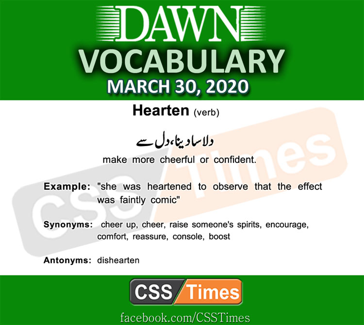 Daily DAWN News Vocabulary with Urdu Meaning (30 March 2020)