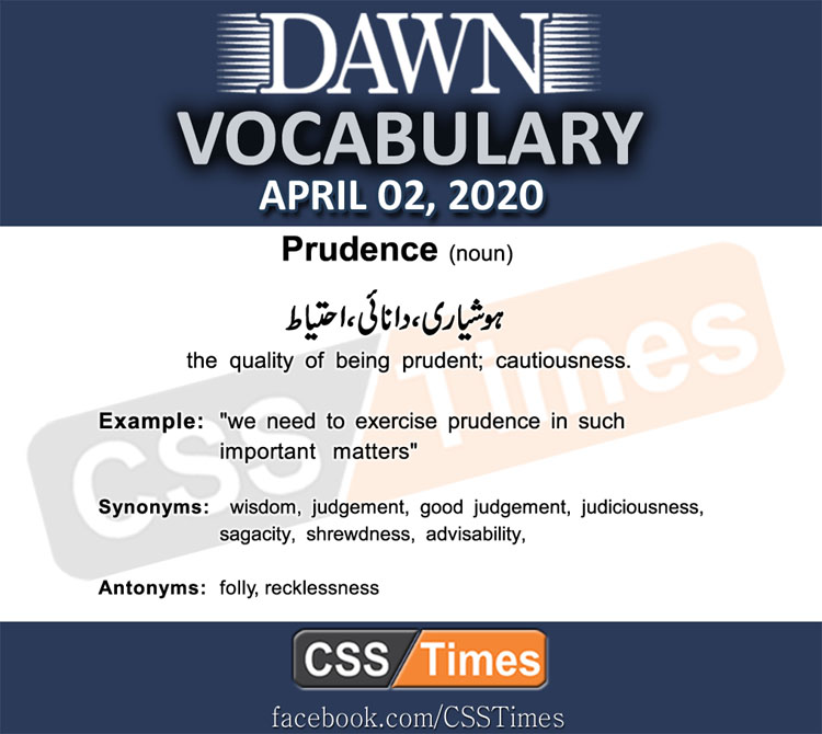 Daily DAWN News Vocabulary with Urdu Meaning (02 April 2020)
