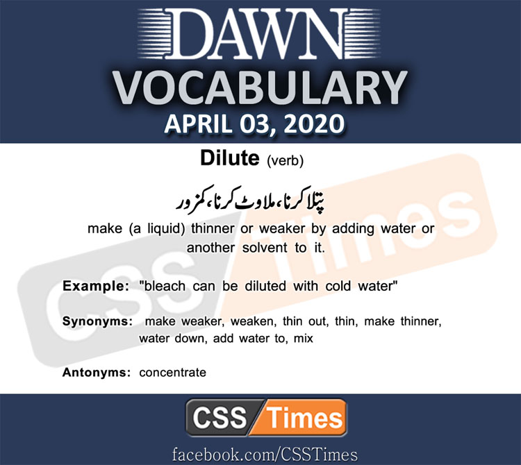 Daily DAWN News Vocabulary with Urdu Meaning (03 April 2020)