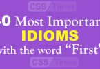 40 Most Important IDIOMS with the word “First”