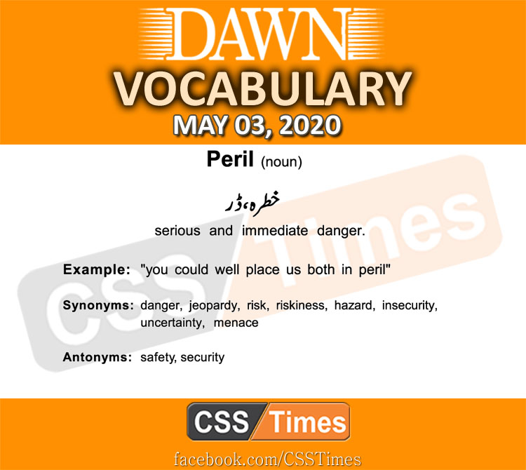 Daily DAWN News Vocabulary with Urdu Meaning (03 May 2020)