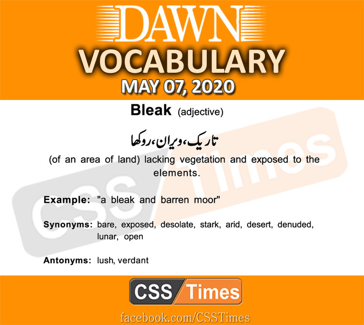 Daily DAWN News Vocabulary with Urdu Meaning (07 May 2020)